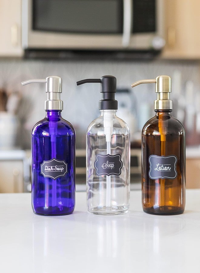 جارمايزنغ برودكتس موزع صابون ولوشن زجاجي بلون كهرماني مع مضخة نحاسية - رأس طائر - 16 أونصة - من منتجات جارمازينج - Image 4